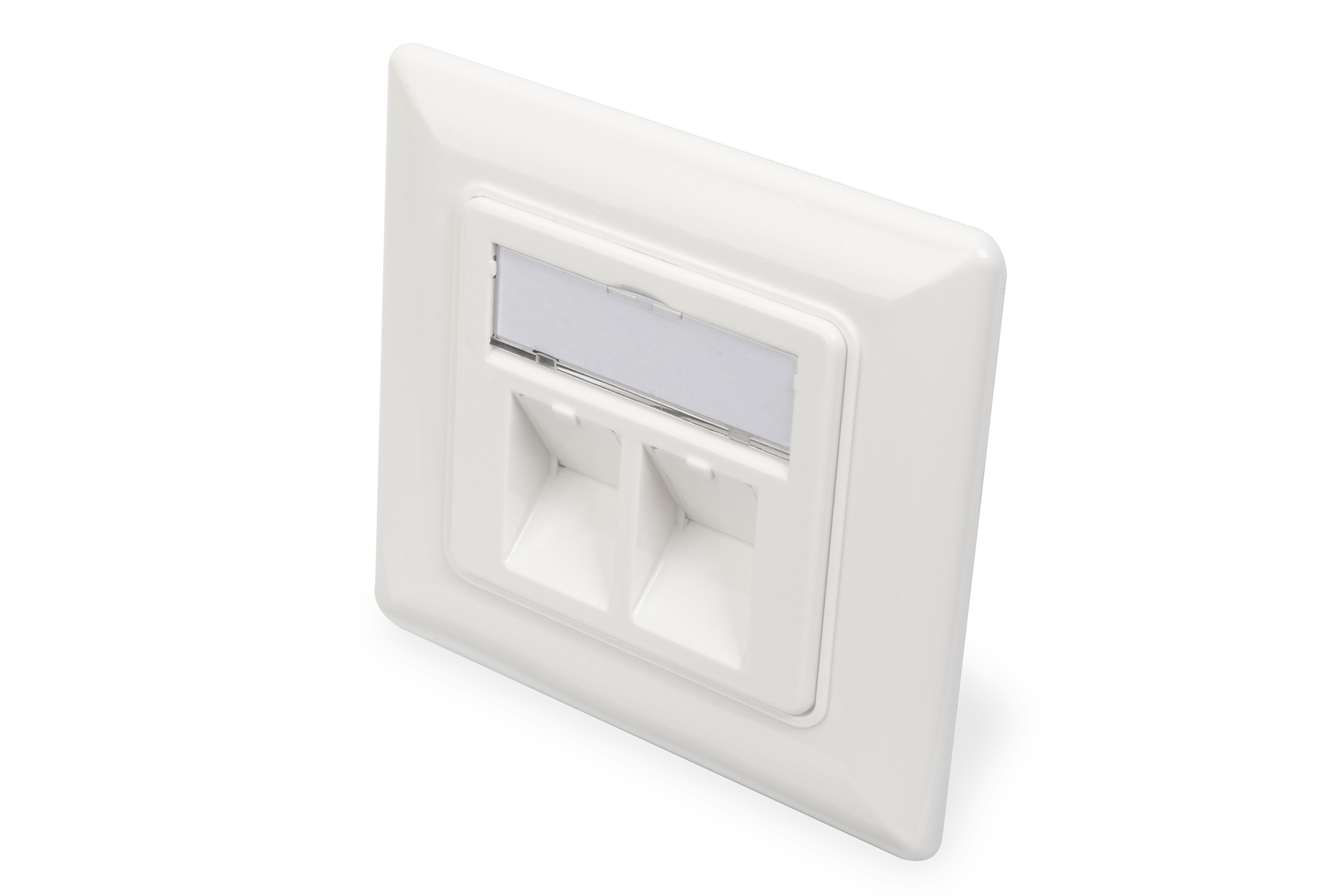 DIGITUS Zentralplatte 2-fach 80x80, RAL9010, RJ45 DN-93801-1