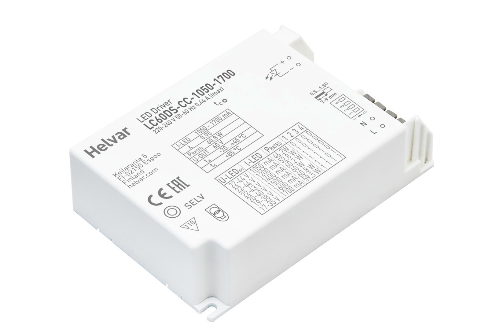 Helvar LED-Treiber LC60DS-CC-1050-1700 - 5935005