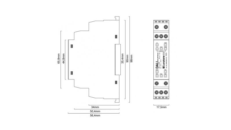 Lunatone LED-Dimmer DALI 4Ch LED Dimmer CV 16A Hutschiene