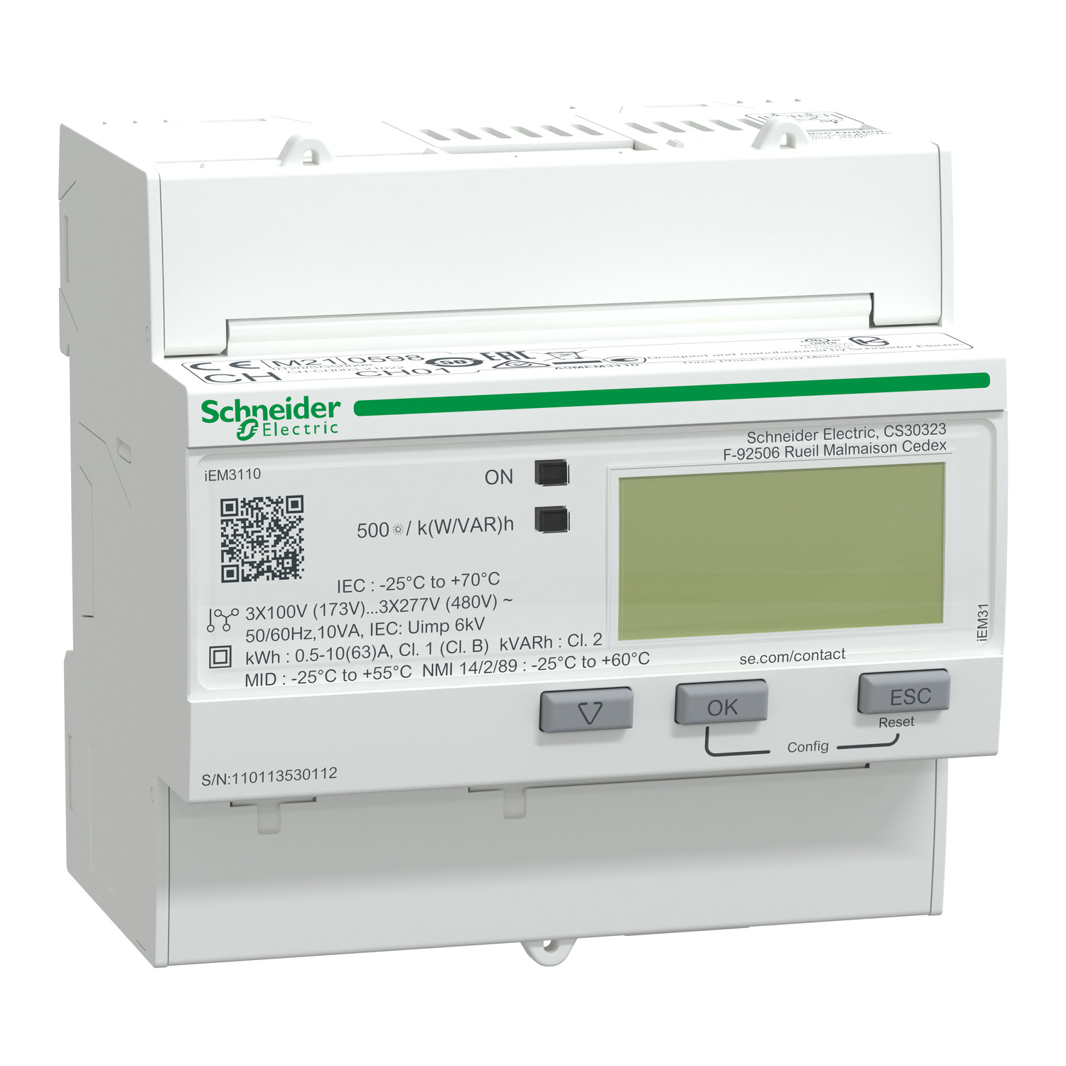 Schneider Electric Energiezähler IEM3110 3P+N 63A Puls Mid A9MEM3110