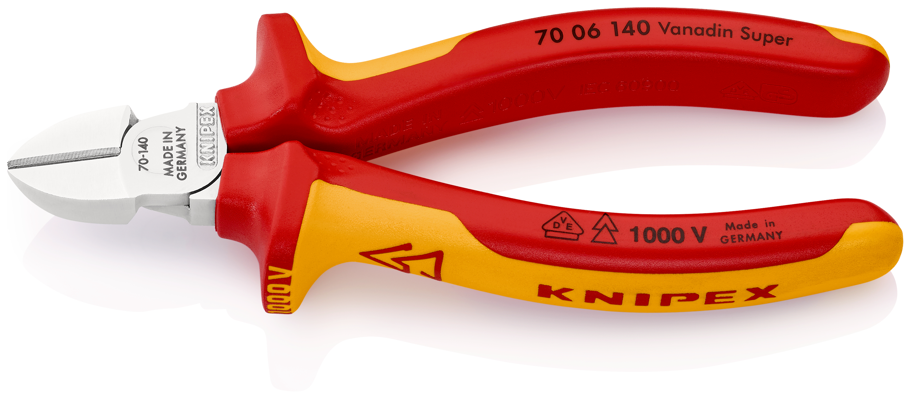 Knipex-Werk Seitenschneider isoliert, 140mm 70 06 140