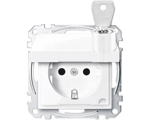 Merten SCHUKO-Steckdose pws/gl Klappdeckel MEG2315-0319 günstig online kaufen