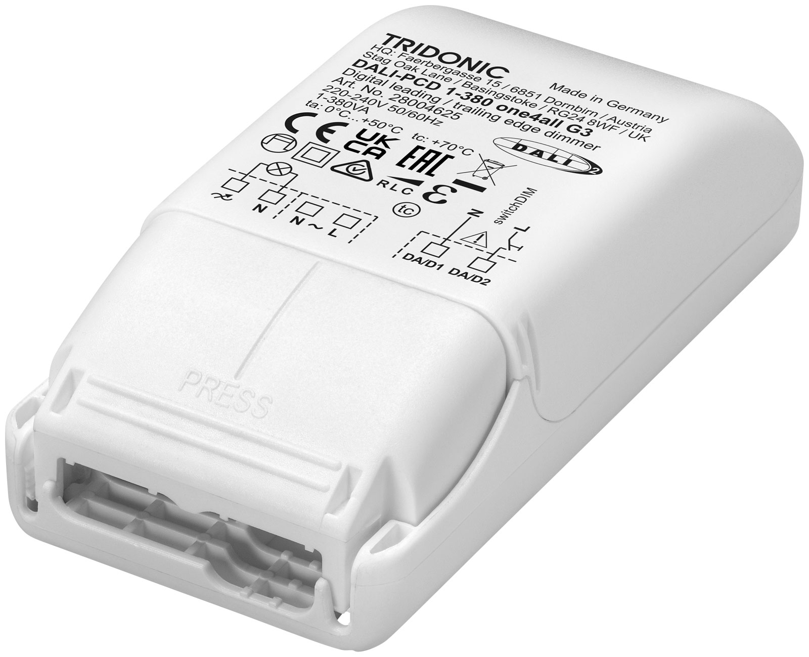 Tridonic Dimmer digital leading-edge and trailing-edge phase dimmer DALI-PCD 1-380 one4all G3 – 28004625