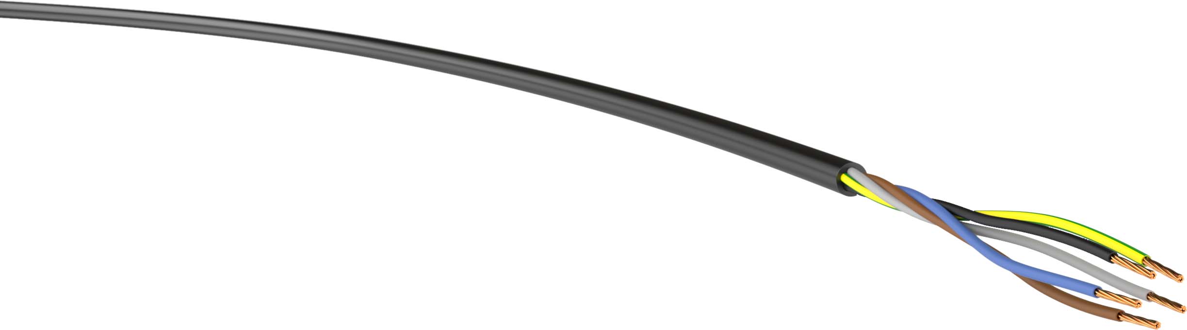 H05VV-F 5G2,5 sw Eca Ri.50 PVC-Schlauchleitung