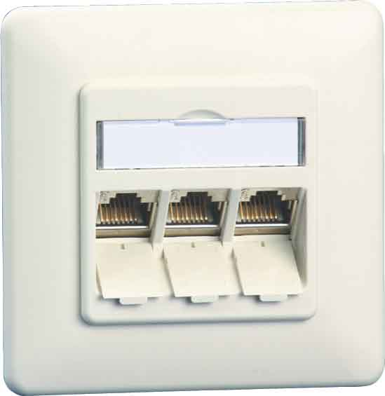 Metz Connect Anschlussdose C6Amodul UP 3Port 180 UP,rws TN C6Amod-3UP-180rw