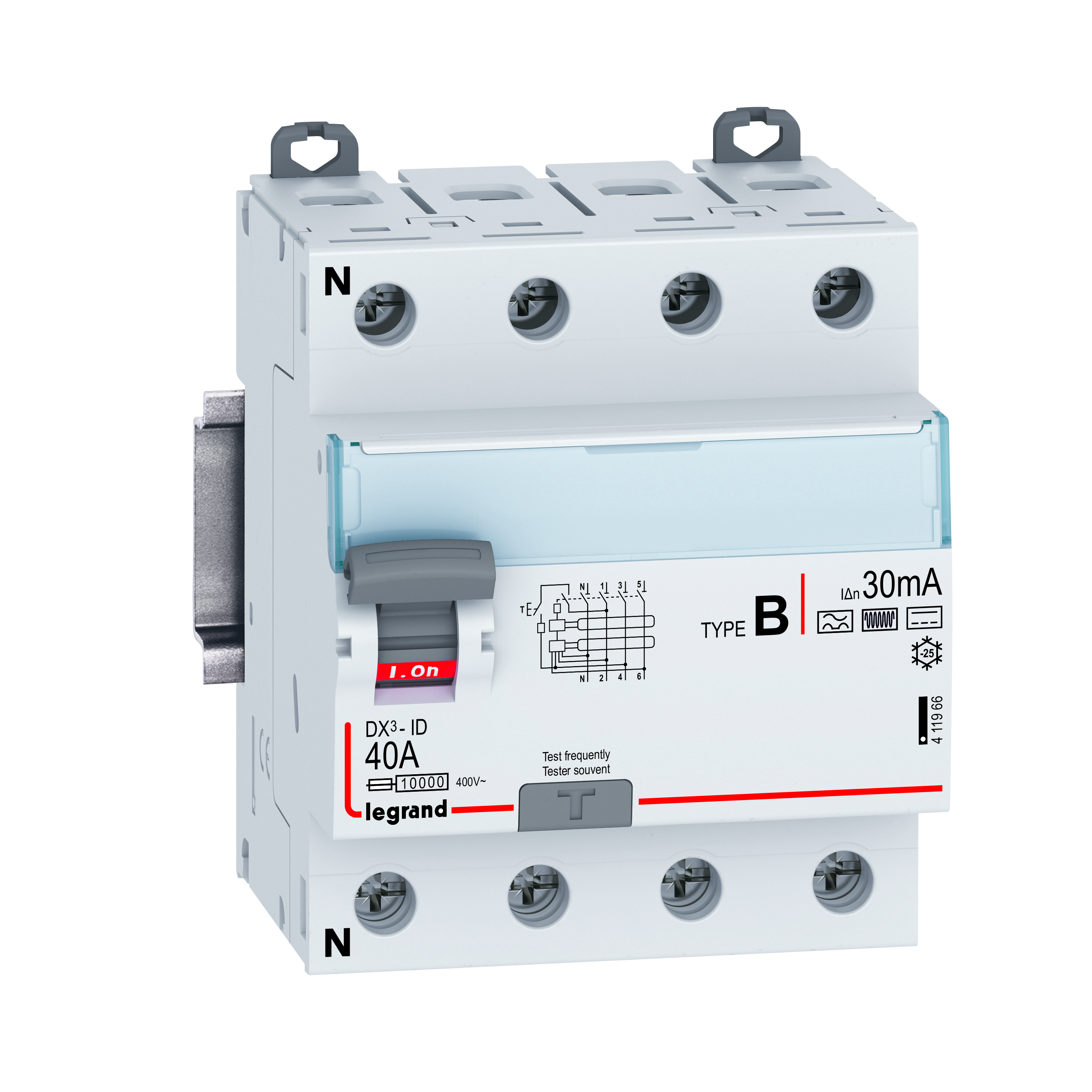 Legrand Fehlerstromschutzschaler 40A, 4-polig, 30mA 411966