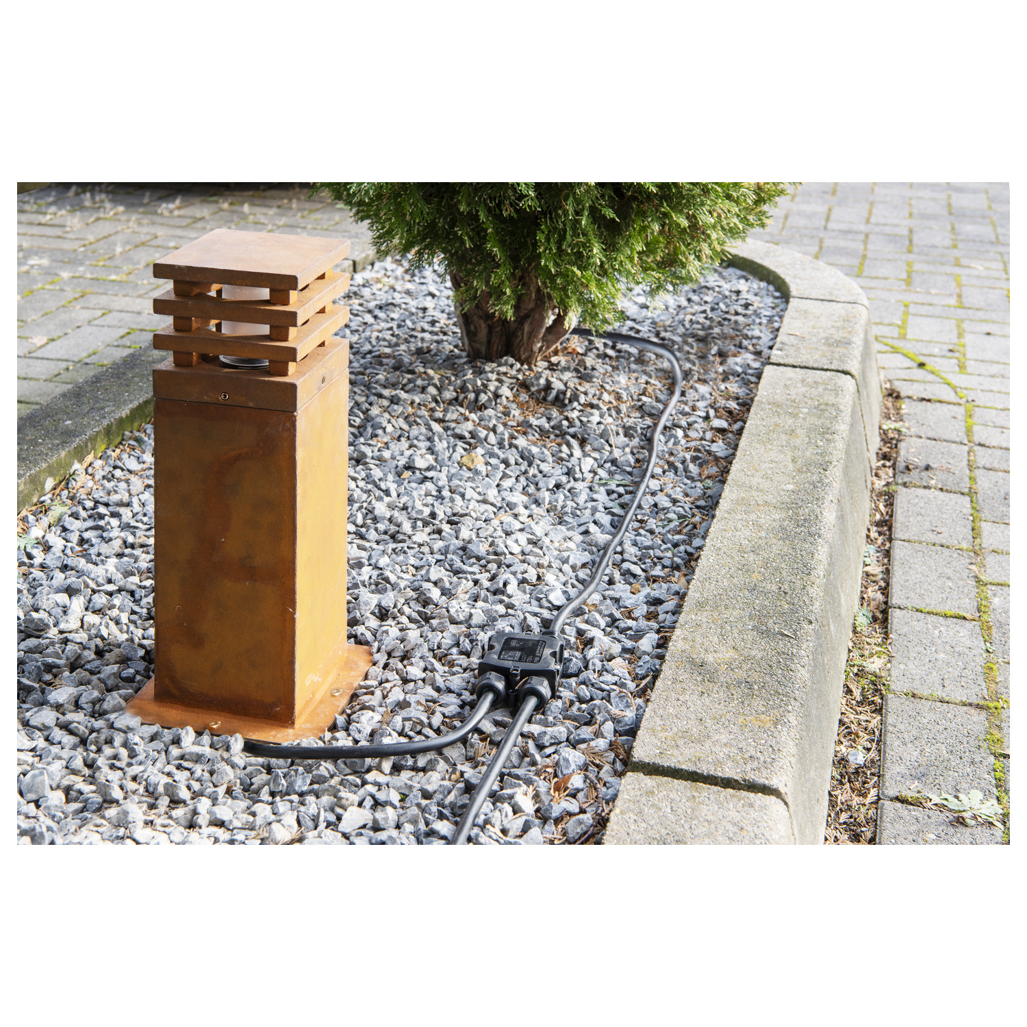 SLV RUSTY® 40, Outdoor Standleuchte, LED, 3000K, eckig, stahl gerostet, L/B/H 12/12/40 - 233427