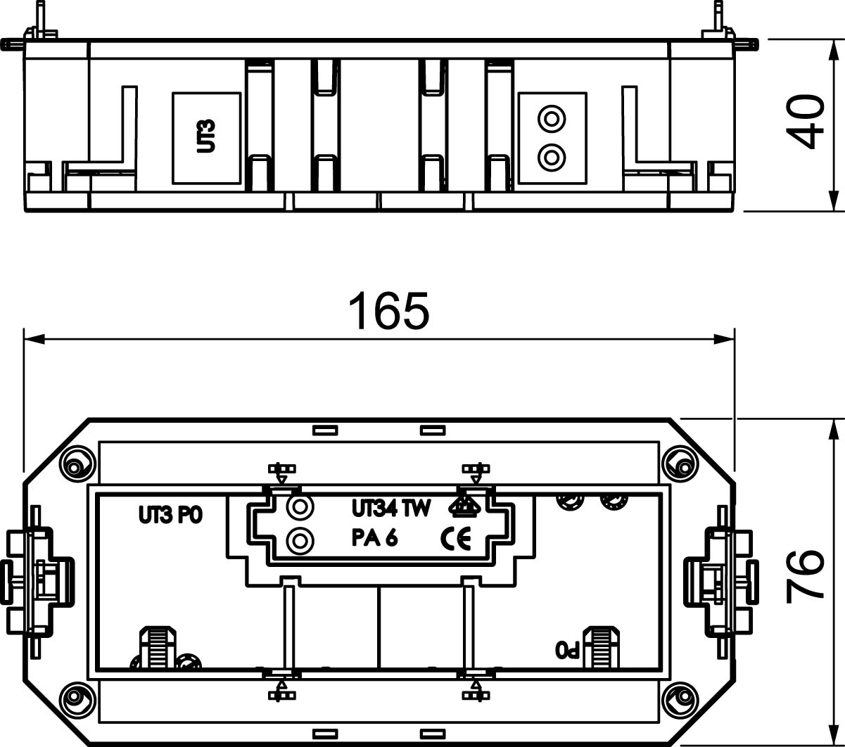 OBO Bettermann Vertr Universalträger für 3 Modul45-Geräte UT3 45 - 7408723