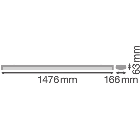 Ledvance LED linear luminaire LINEAR SURFACE IP44 1500 P 45W 840 WT