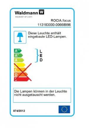 Waldmann LED flexible-tube luminaire Rocia RFF 600/850/D 9W 5000K 600Lm 10°