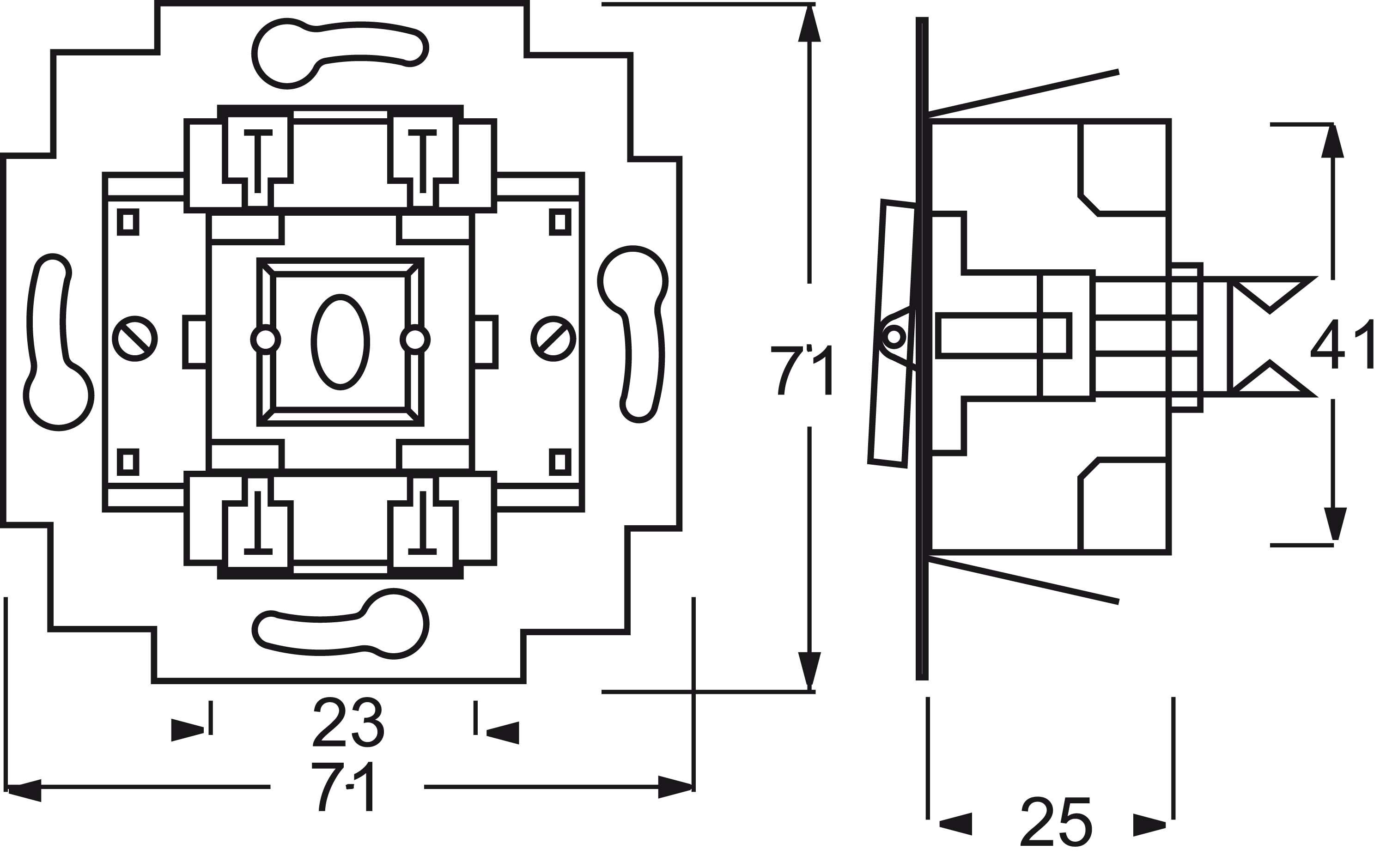 Busch-Jaeger Wippschalter-Einsatz UP-Montagedose 2400/6 US - 2CKA001012A2231