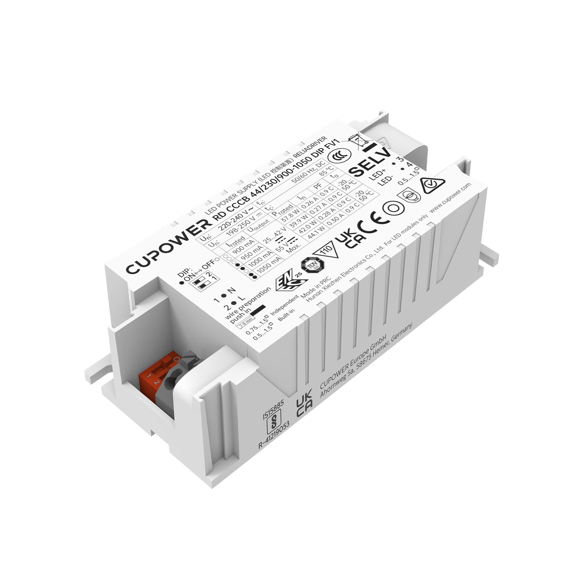Cupower LED-Treiber RD CCCB 44/230/900-1050 DIP FV1 - 160136 Cupower LED-Treiber RD CCCB 44/230/900-1050 DIP FV1 - 160136