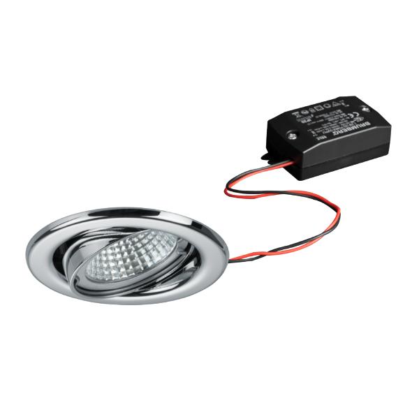 Brumberg recessed LED spotlightset, switchable, chrome, round - 38180023