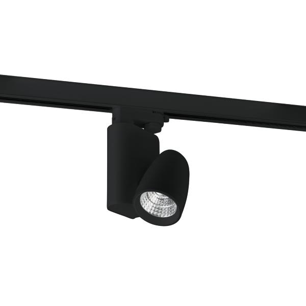 Brumberg LED track spotlight, black, round - 12019083