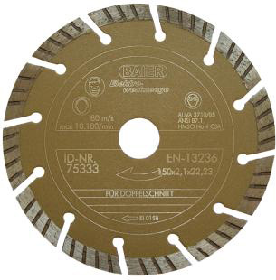 Baier Maschinenfabrik Diamantscheibe D=150mm gold II 75333