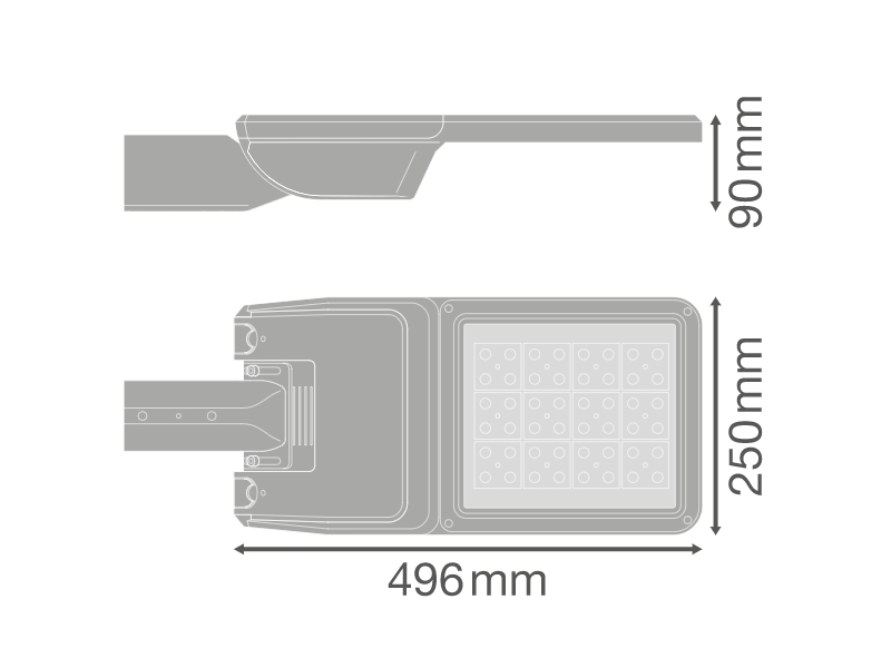 Ledvance LED-Straßenlaterne STREETLIGHT FLEX MEDIUM RV25ST P 58W 727 WAL - 4058075552326