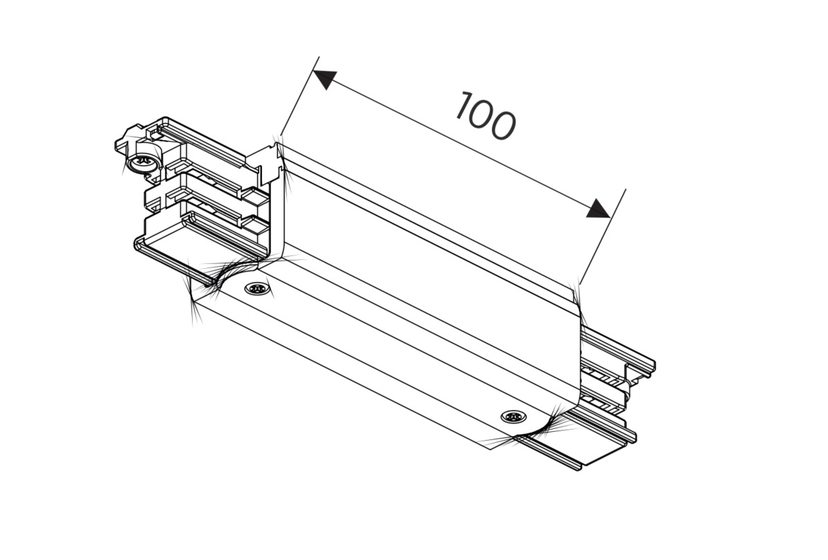 Oktalite 3PH coupler with feeding possible white for power track system