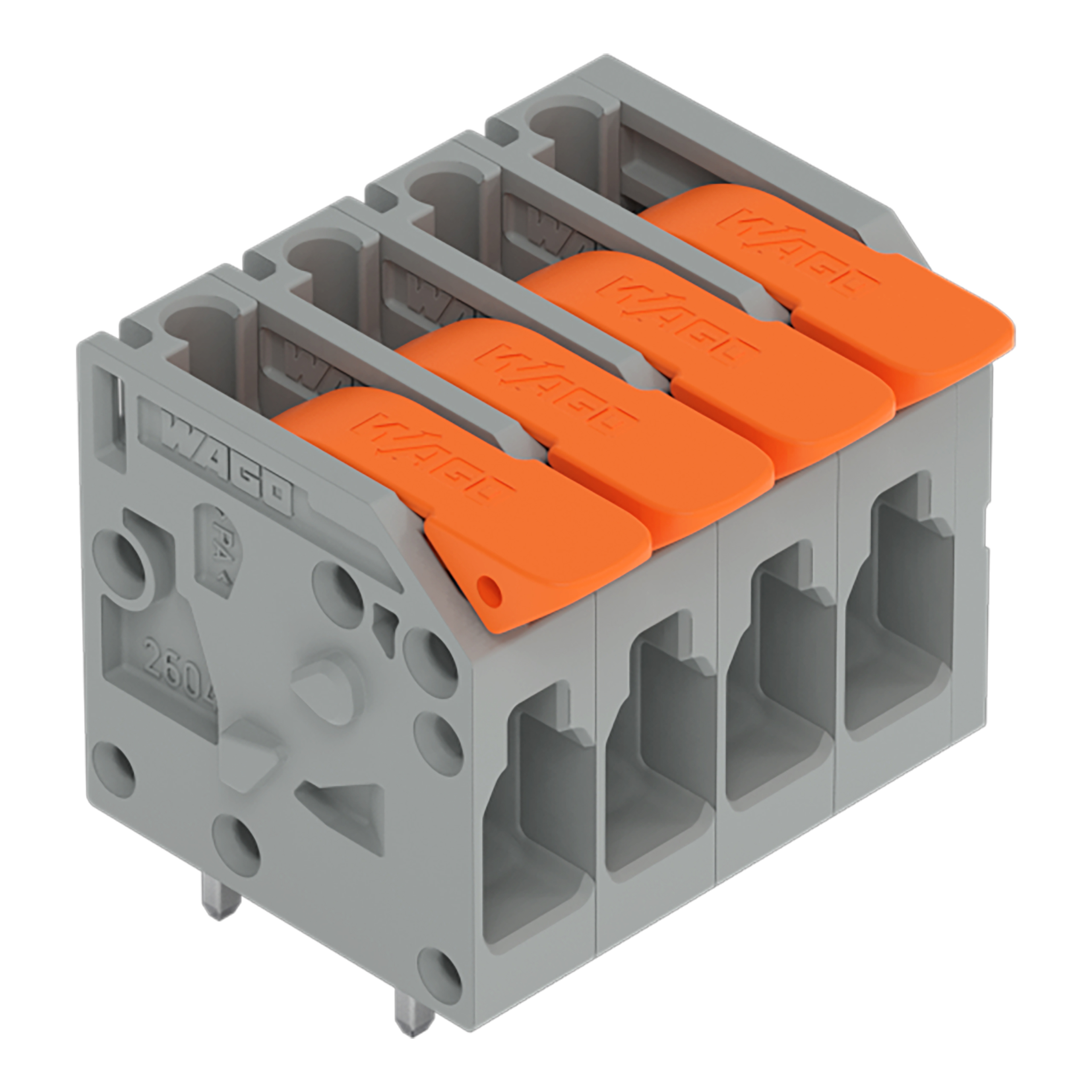 WAGO GmbH & Co. KG Leiterplattenklemme Hebel 4mm²,grau 2604-1102