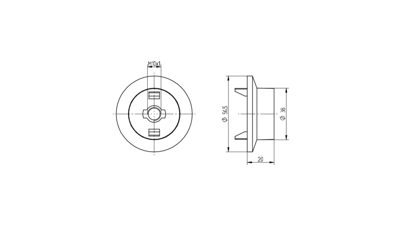 BJB Snap on insulating cap ø 38 mm with flange 22.917.-028.50