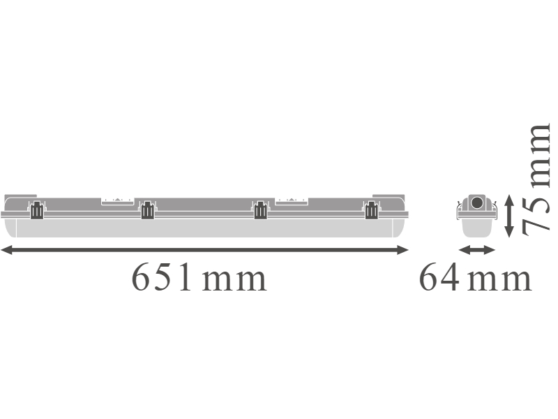 Ledvance LED waterproof luminaire DAMP PROOF HOUSING 600 1x Lamp IP65