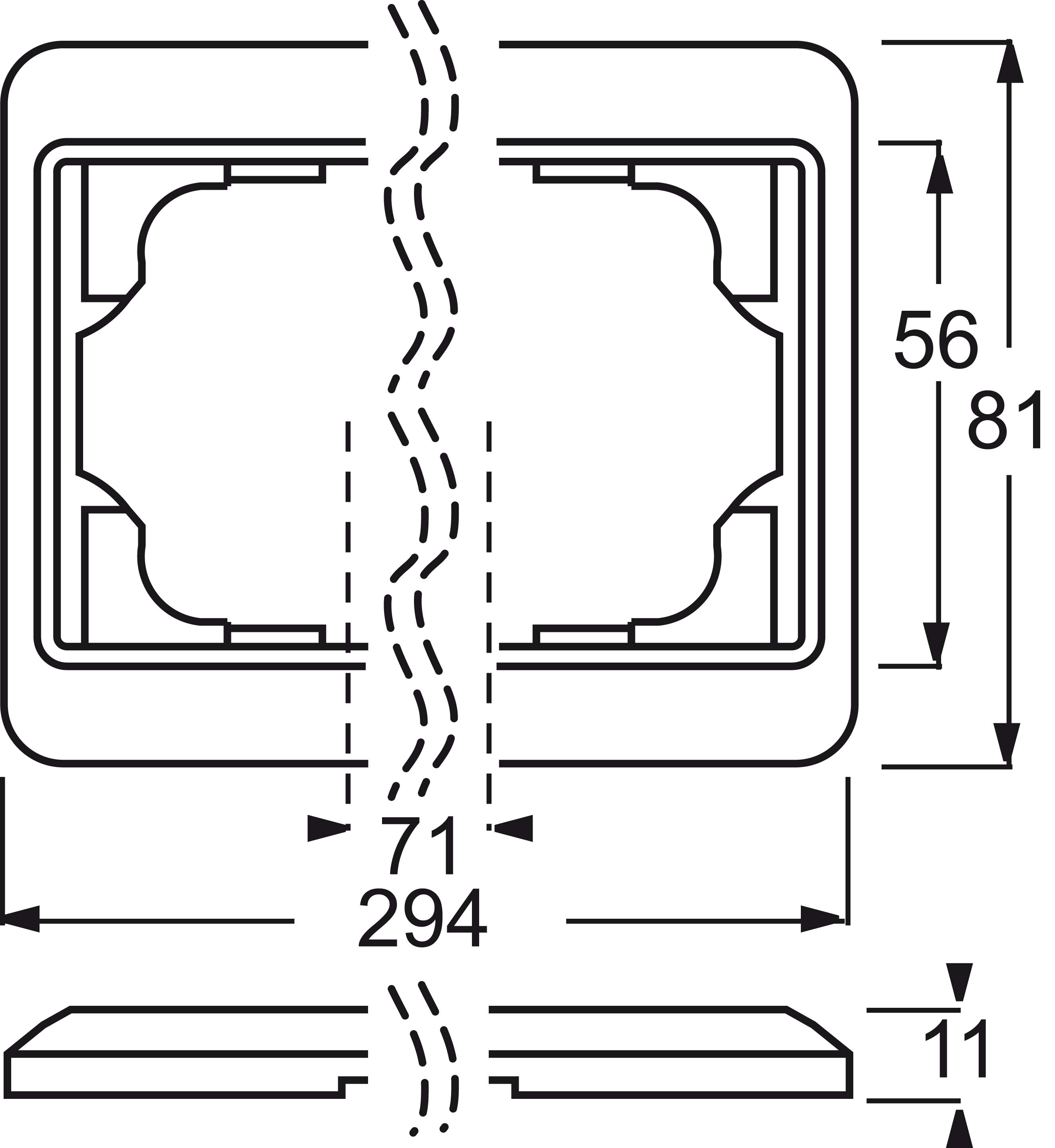 Busch-Jaeger Rahmen 4-fach platin, waager.alpha 1724-20 - 2CKA001754A1645