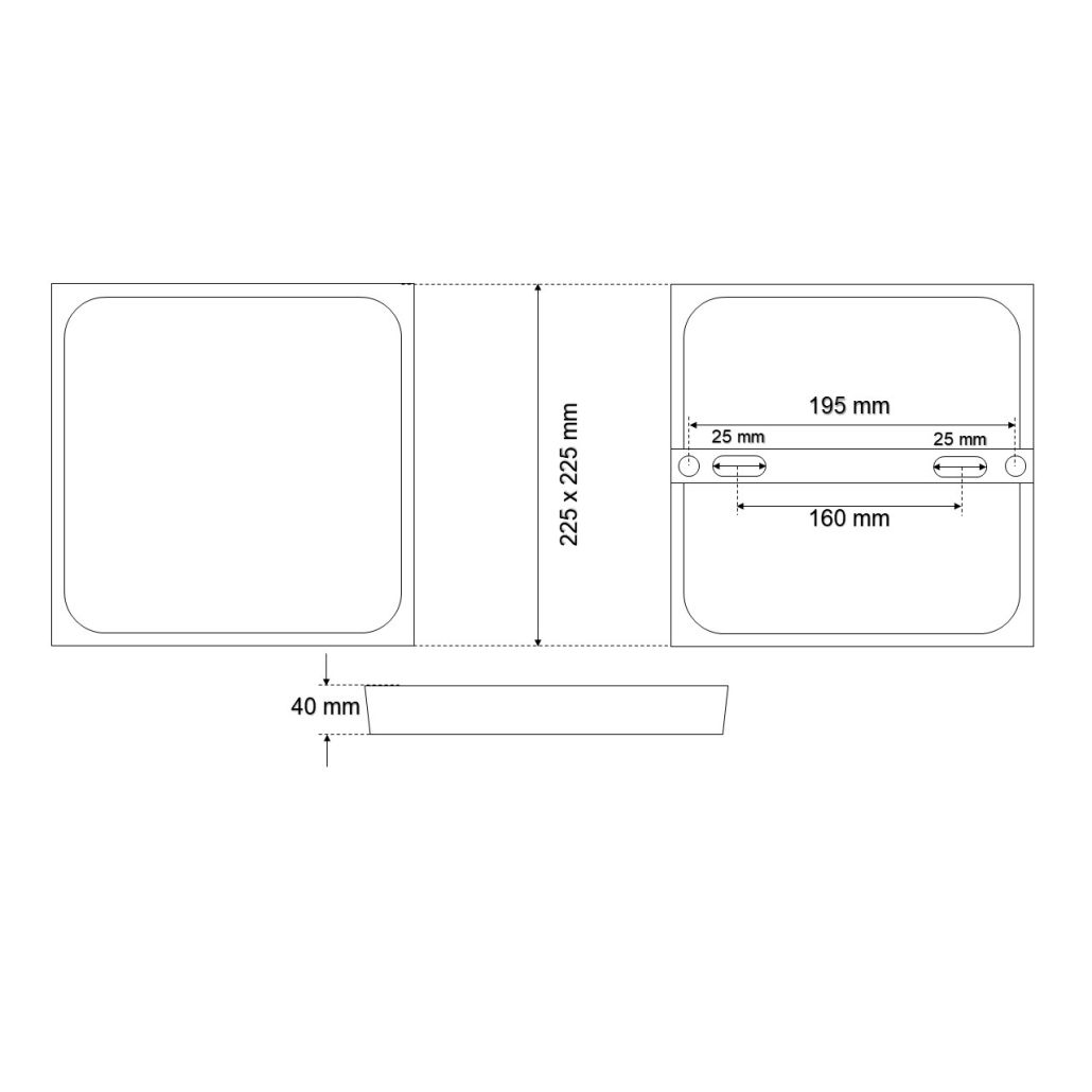 Frisch-Licht LED-Aufbau-Downlight quadratisch, opal, L 225 mm - ADLQ 2235A.1584