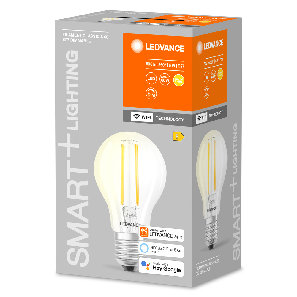 Ledvance LED-Leuchtmittel SMART+ WiFi Filament Classic Dimmable 60 5,5W E27 - 4058075528239