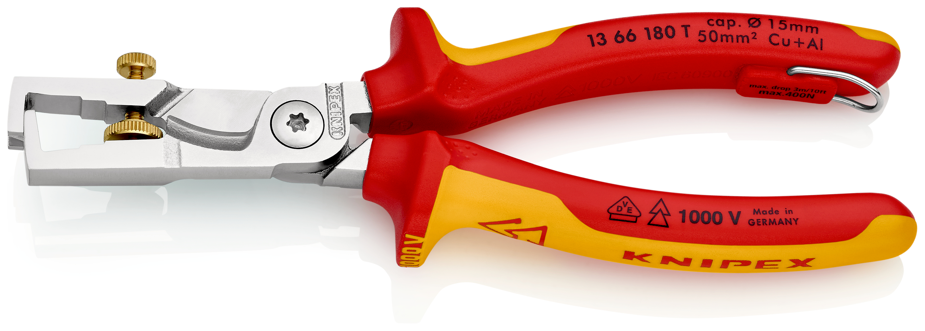 Knipex-Werk VDE Kabelschere 180mm, m.Abisolierf. 13 66 180 T