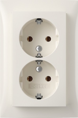 Berker SCHUKO-Doppelsteckdose Abdeckpl. pws-glanz 47748989 - 47748989 günstig online kaufen
