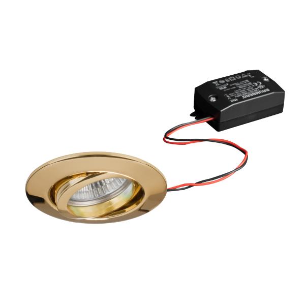 Brumberg recessed LED spotlightset, switchable, gold, round - 38141053