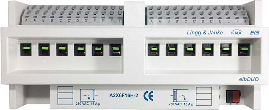 Lingg&Janke Schaltaktor 12-fach 16A 250V 12TE A2X6F16H-2