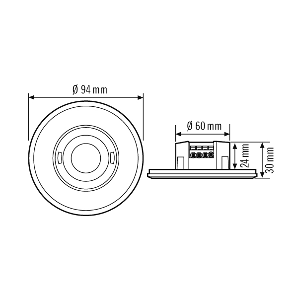 ESYLUX Präsenzmelder rund weiß PD-FLAT 360i/8 RD WH - EP10427930