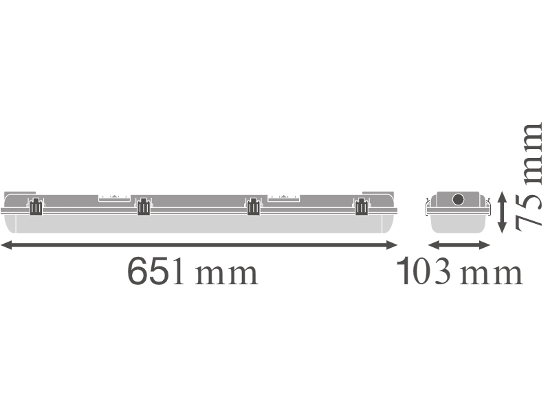 Ledvance LED-Feuchtraumleuchte DAMP PROOF HOUSING 600 2x Lamp IP65