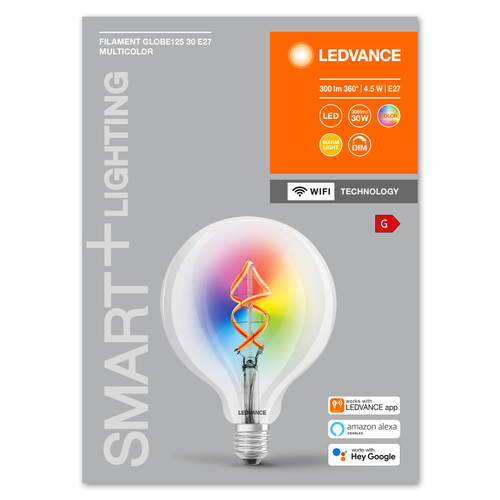 Ledvance LED lamp SMART+ WiFi Filament Globe RGBW 30  4.5 W/2700 K E27  - 4058075609938