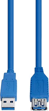E+P Elektrik USB3.0 Verlängerung AA 1,5m,blau CC 318/1 LOSE