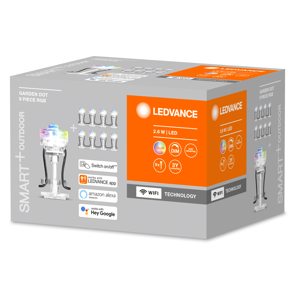 Ledvance LED outdoor luminaire SMART+ GARDEN DOT MULTICOLOR 9 Dot
