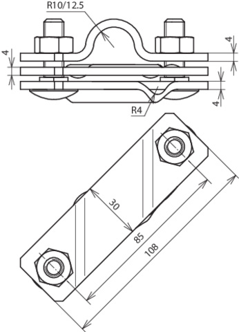 DEHN TE-Anschlussschelle St/tZn D25 f.Rd7-10 ASSTE25710FL40STTZN - 625015