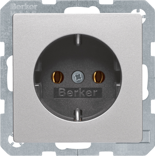 Berker SCHUKO-Steckdose alu/lack 47436084