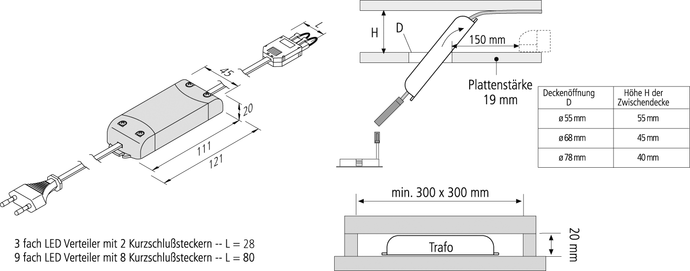 Hera LED Trafo 350mA/9W 61500300903