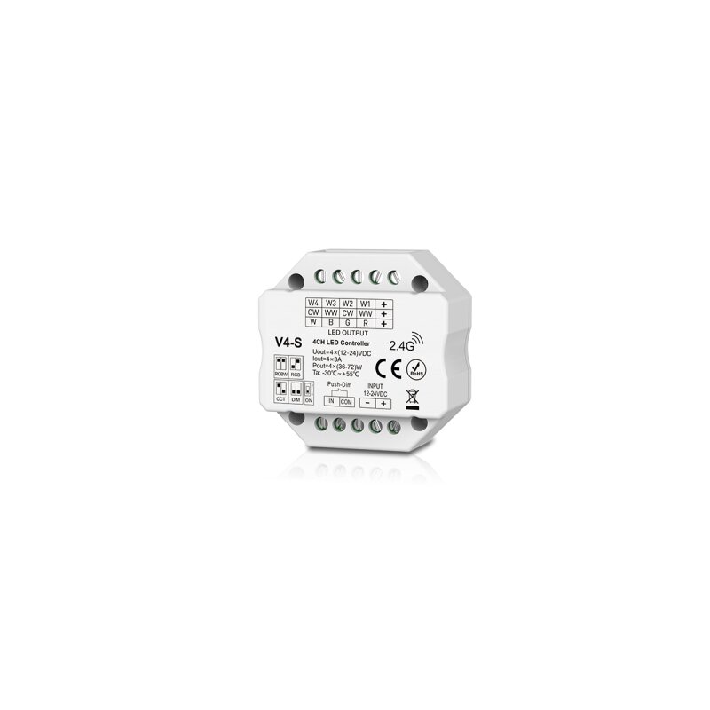 DOTLUX 4 in1 LED Funk-Empfaenger/Dimmer fuer mehrfarbige LED-Streifen Fusion Technologie 4x 3A 12-24V