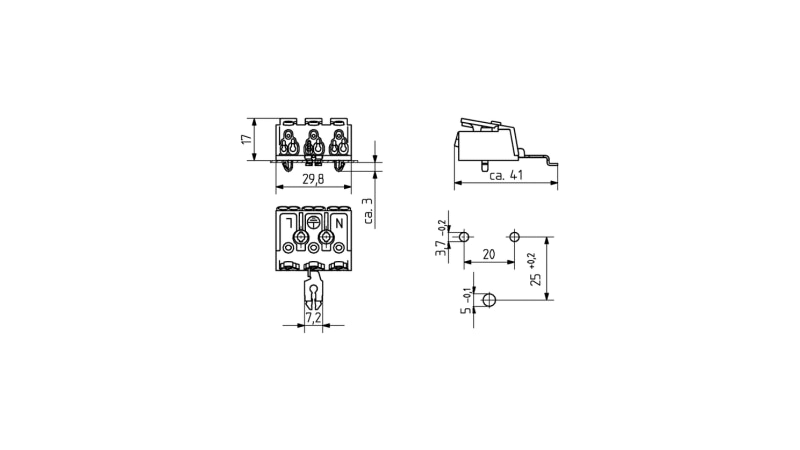 BJB 3-pole pushwire terminal blocks 46.413.1125.50