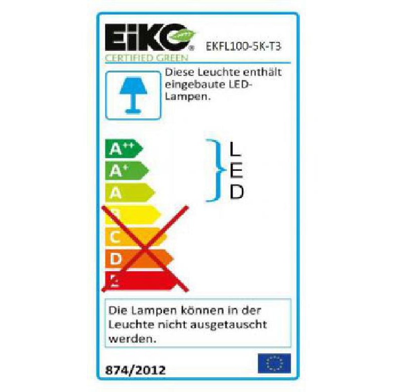 EiKO LED-Spotlight Floodlight 100W 5000K 10000lm IP65 - EKFL100-5K-T3