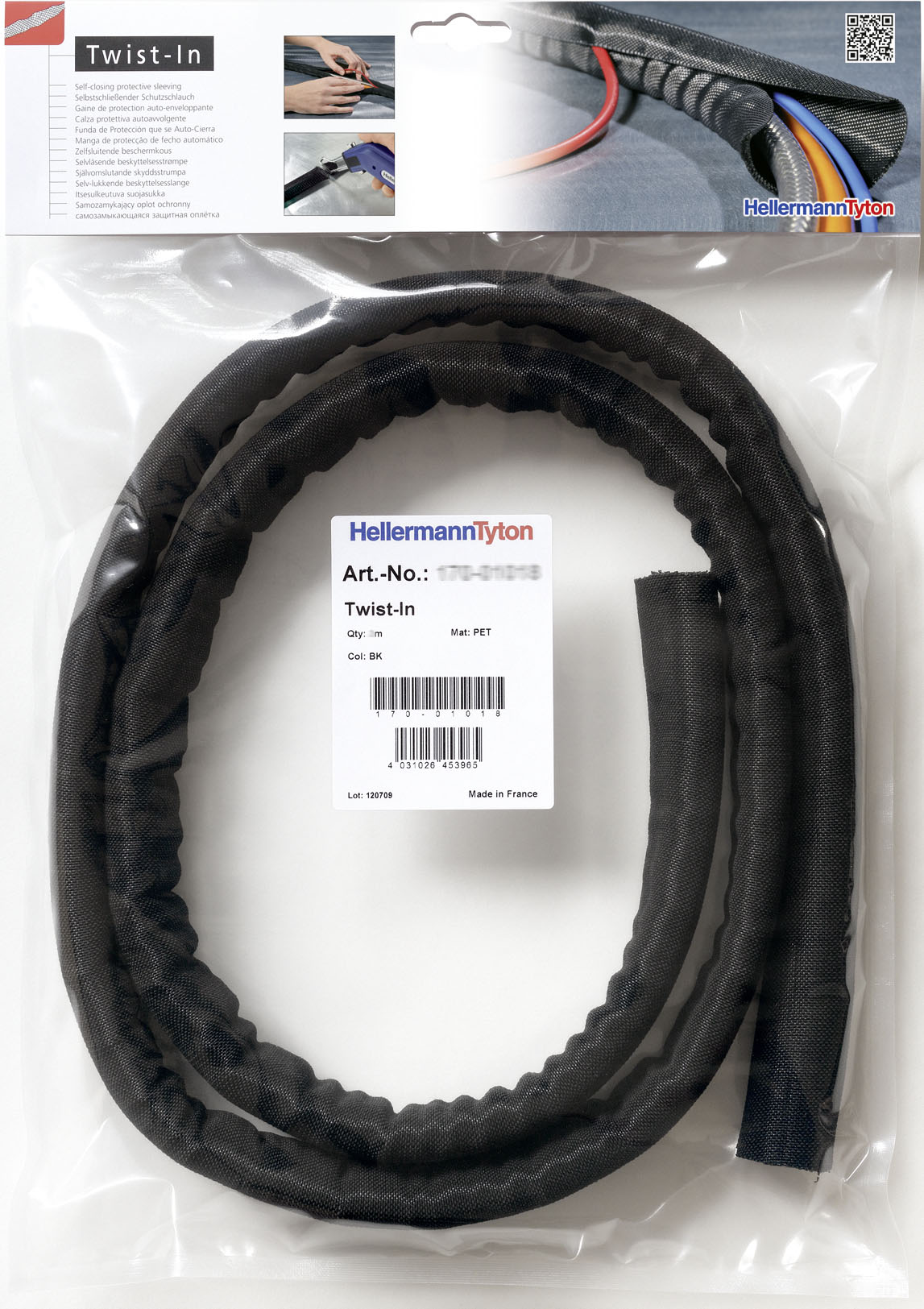 HellermannTyton Geflechtschlauch selbstschliessend Twist-In 38 (VE2m)