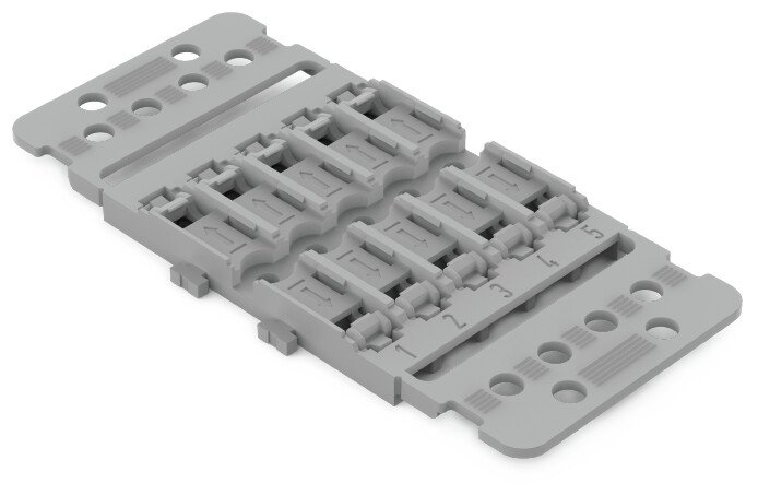 WAGO Mounting carrier with strain relief 5-way gray - 221-2505