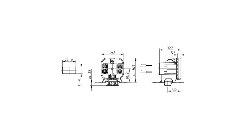 BJB Lampenfassung G24/GX24 für CFL/TC-DEL, TC-TEL 26.745.1751.50