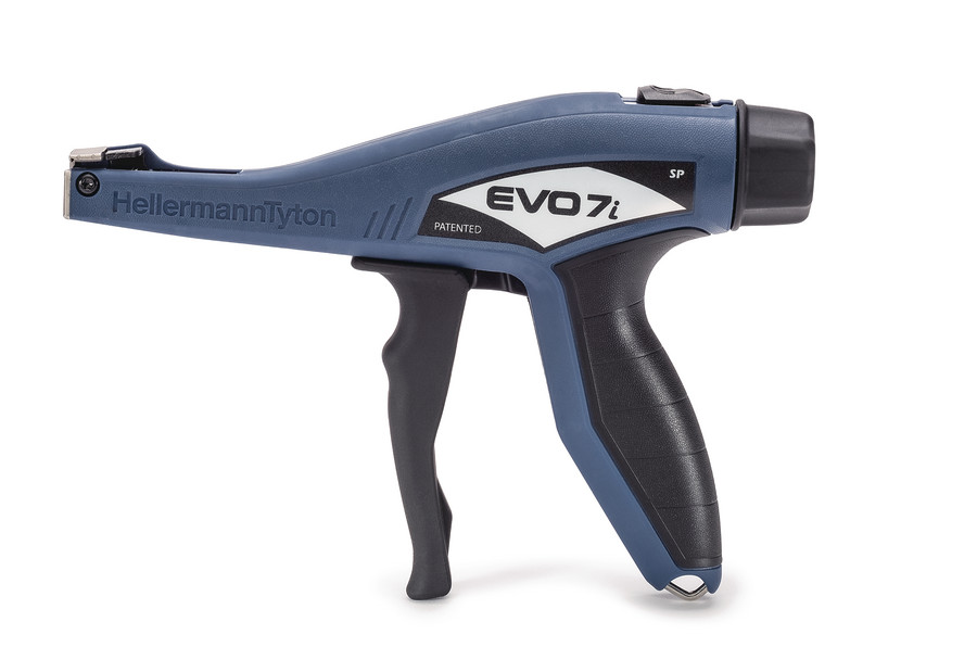 HellermannTyton Kabelbinderabbindewerkzeug bis 4,8mm EVO7iSP-MET/PL-BU