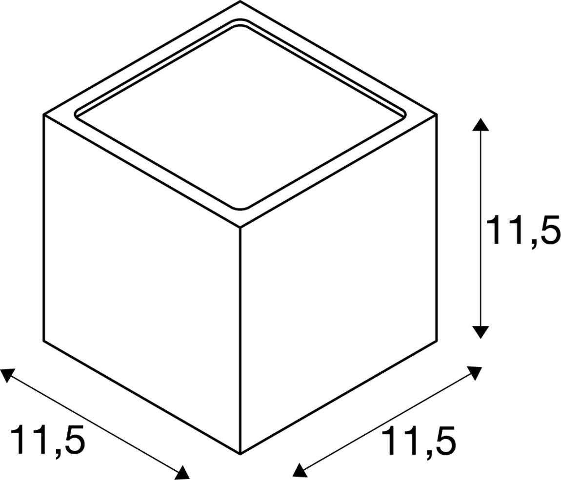 SLV SITRA CUBE, Outdoor Wandleuchte, TCR-TSE, IP44, rost, max. 18W - 232537