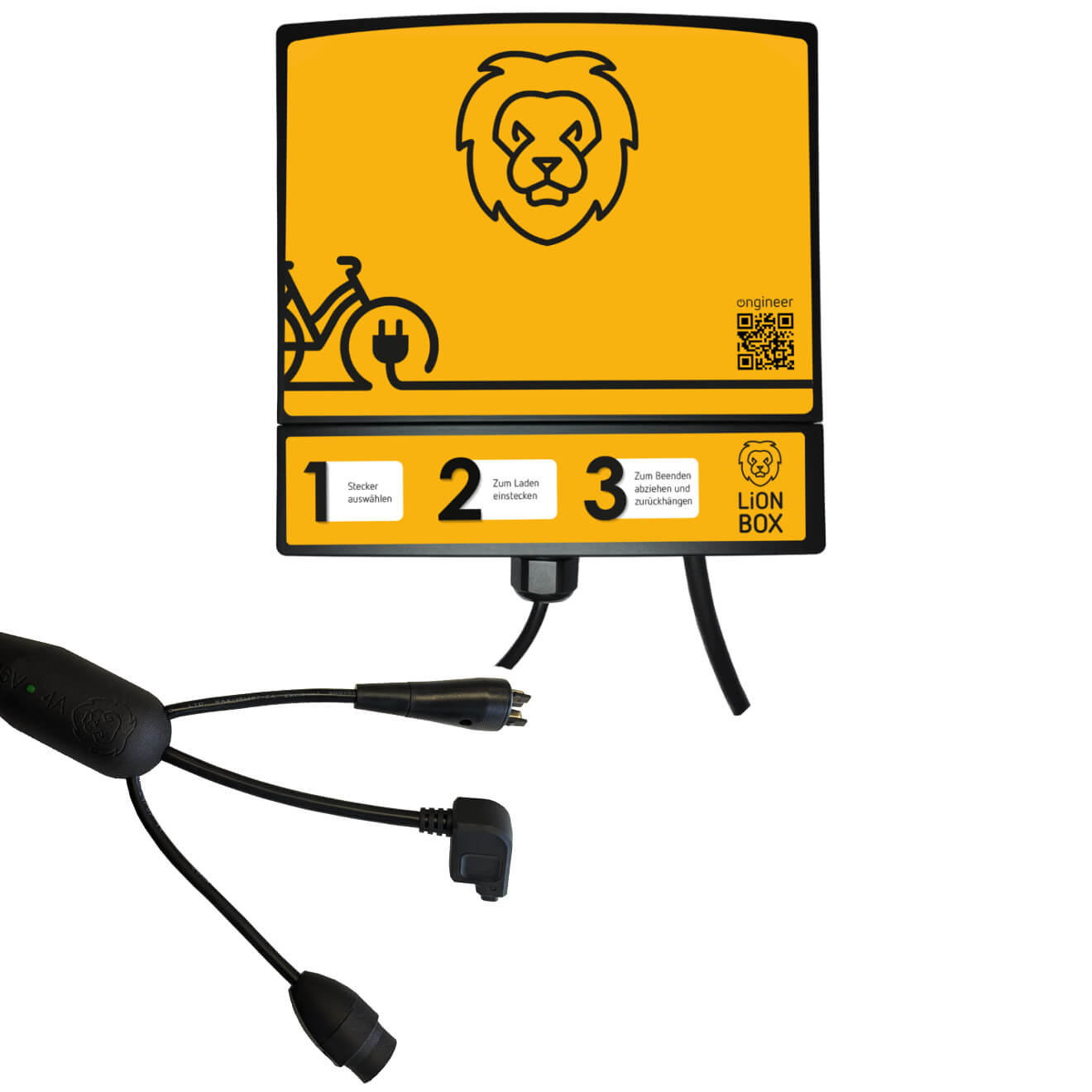 ONgineer LiON box S_BO-SH-YA - space-saving universal 36 V e-bike charging station (wallbox) - 21106000000000000