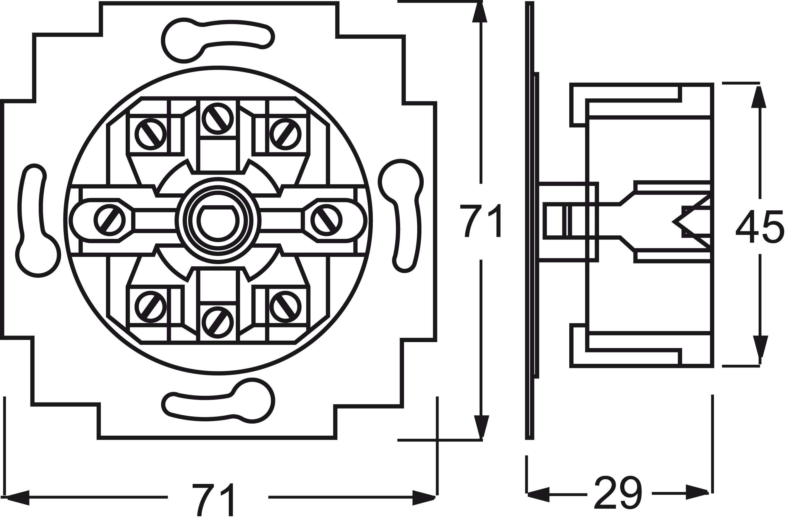 Busch-Jaeger Jalousiedrehtast.-Einsatz 1P+N+E 2723 U - 2CKA001101A0567