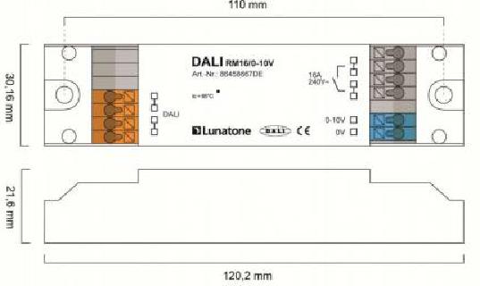 Lunatone Relais DALI RM16 1-10V PWM Deckeneinwurf